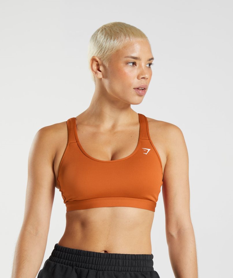 Staniki Sportowe Gymshark Scoop Neck Damskie Brązowe | PL 893BNO